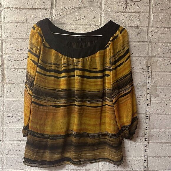 Anne Klein Striped Blouse M - Picture 1 of 11